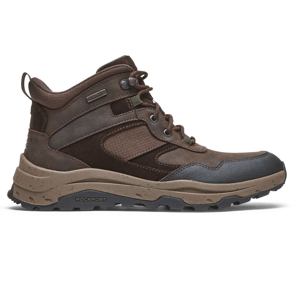 Botas Rockport Xcs Pathway Mid Waterproof Homem - Marrom Escuro ( 638-BQSGUF )